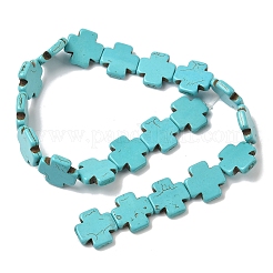Filo di perline turchesi sintetici&nbsp;TURQ-G118-20x20mm-11
