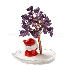 Decorazioni natalizie per alberi con scaglie di ametista naturale&nbsp;DJEW-K028-02D