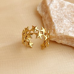 Anelli polsino regolabili in acciaio inossidabile 304 a forma di stella per donna&nbsp;FS-WG544B5-01