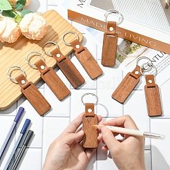 10 Stück rechteckiger Schlüsselanhänger aus Holz&nbsp;FIND-YW0008-08
