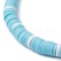3 Stück 3 Stile flache runde handgemachte Polymer Clay Heishi Perlen Stretch Armbänder&nbsp;BJEW-JB11715