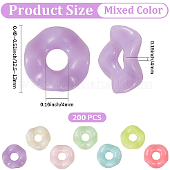 200pcs perles européennes acryliques opaques&nbsp;MACR-PA0001-90