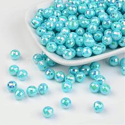 Facettierte bunte umweltfreundliche runde Perlen aus Polystyrolacryl&nbsp;SACR-K001-8mm-62