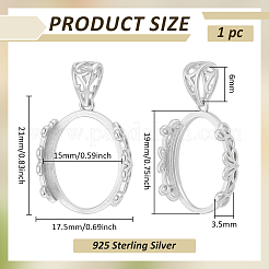 1 pièce 925 montures de cabochon pour pendentif en argent sterling&nbsp;STER-BC0003-78A