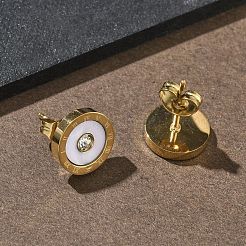 Boucles d'oreilles en acier inoxydable 304&nbsp;EJEW-D350-04G-01