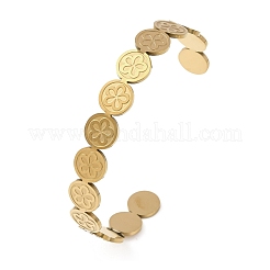 201 bracelets manchettes en acier inoxydable pour femmes&nbsp;BJEW-T024-01C-G