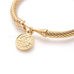 Ionenplattierung (IP) 304 Edelstahl Charm Armreifen&nbsp;BJEW-L642-27G