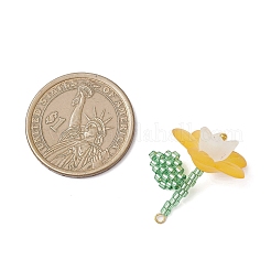 7 pieza de colgantes de flores con cuentas de semillas de vidrio&nbsp;PALLOY-MZ01009