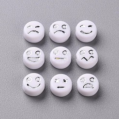 Perle acriliche bianche opache&nbsp;MACR-N008-42-B02