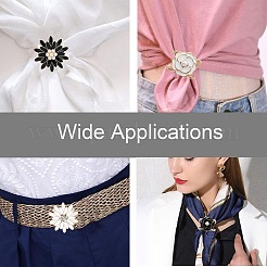 8 pièce 4 styles de boucle d'écharpe en alliage doré émaillé œillet et marguerite&nbsp;AJEW-CJ0001-33
