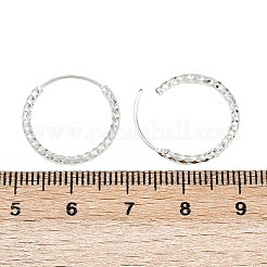 Aretes de aro texturizados de latón&nbsp;EJEW-F378-03C-S