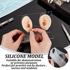 2 stücke 2 arten silikon ohr flexible modell körper teil Ausstellungsständers&nbsp;ODIS-OC0001-67