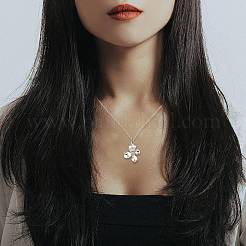Anti-appannamento 925 collana pendente in argento sterling semplice collana di fiori elegante catena clavicola per le donne&nbsp;JN1084A