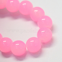 Perles rondes en verre imitation jade&nbsp;X-DGLA-Q021-10mm-45