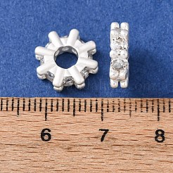 Perles européennes en laiton avec zircone cubique de micro pave&nbsp;KK-C157-09B-S