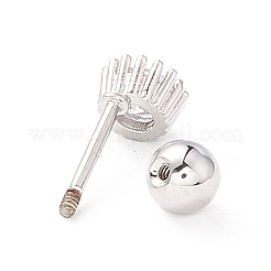Flache runde klare Zirkonia-Ohrstecker für Frauen&nbsp;LS-EJEW-A065-04P