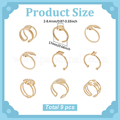 9 stücke 9 arten ionen beschichtung (ip) 304 edelstahl offene manschette ring komponenten&nbsp;STAS-WR0001-34