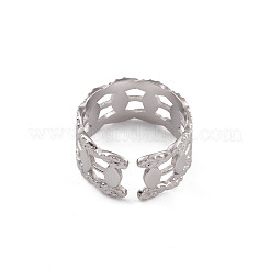 Bague ouverte œil de cheval en acier inoxydable 304 anti-ternissement pour femme&nbsp;RJEW-G285-02P