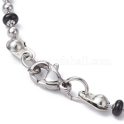304 Edelstahl Emaille Kugelketten Armbänder für Damen&nbsp;BJEW-JB09866