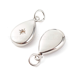 Pendentifs en laiton zircon cubique transparent&nbsp;X-ZIRC-P094-10P-RS