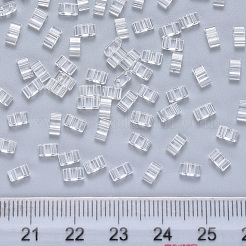 Perles de rocaille en verre transparent à 2 trou fgb&nbsp;X-SEED-S031-M-001