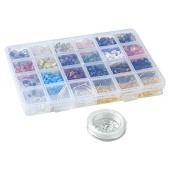 DIY Schmuckset aus natürlichen und synthetischen gemischten Steinsplittern&nbsp;DIY-FS0005-87