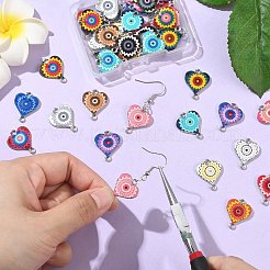 44 stücke 22 farben legierung emaille verbinder charms&nbsp;ENAM-CJ0006-64