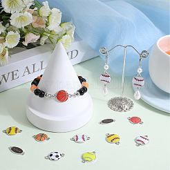 28 stücke 7 arten sport ball thema legierung emaille stecker charms&nbsp;ENAM-SC0005-17