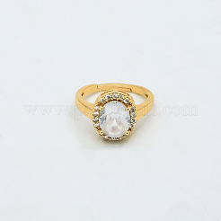 Offene Manschettenringe aus Messing mit Mikropavé und Zirkonia für Damen&nbsp;YE6141-1