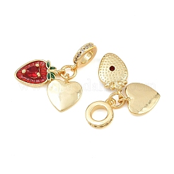 Colgantes europeos de latón con circonitas cúbicas transparentes y esmalte.&nbsp;KK-L275-25G