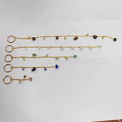 Edelsteinsplitter-Haaranhänger-Dekorationsklammern mit Glas&nbsp;OHAR-AB00003