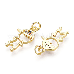 Pendenti in zirconi cubici colorati in micro pavè di ottone&nbsp;KK-E068-VF141