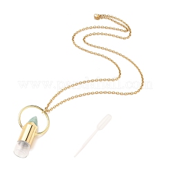 Collares colgantes con frasco de perfume abrible de acero inoxidable 304&nbsp;NJEW-I239-05G