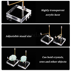 Cavalletti espositori quadrati in cristallo acrilico trasparente con supporto in ferro&nbsp;ODIS-WH0038-27