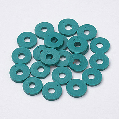 Flache runde handgemachte Polymer Clay Perle Spacer&nbsp;CLAY-R067-3.0mm-07
