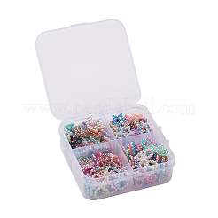 220 pz 4 stili arcobaleno abs plastica imitazione perla anelli di collegamento&nbsp;OACR-YW0001-18
