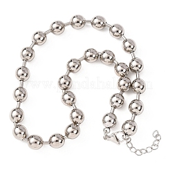 Collane con catena a sfere in ottone per uomo e donna&nbsp;NJEW-H089-01P