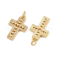 Pendentifs avec zircon cubiques à micro-pavés en laiton&nbsp;CU-CBADC6C-11G-02