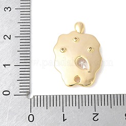 Pendenti in zirconi cubici trasparenti in micro pavè di ottone&nbsp;KK-U064-17G