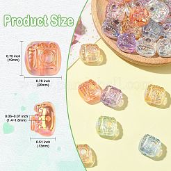 40 Stück 8 Farben UV-beschichtete transparente Acrylperlen&nbsp;PACR-CJ0001-46