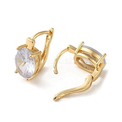 Orecchini a cerchio in ottone dorato con micro pavè di zirconi&nbsp;EJEW-C073-05C-G