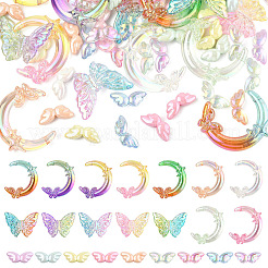 60 Stück 2 Stile transparente und undurchsichtige UV-beschichtete Acrylperlen&nbsp;PACR-YW0001-30