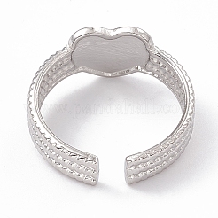 Anello polsino aperto a forma di cuore in acciaio inossidabile 304 anti-ossidazione per donna&nbsp;RJEW-G275-06P