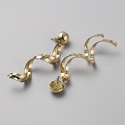 Orecchini pendenti a spirale in lega intrecciata&nbsp;LS-EJEW-WH0014-50G