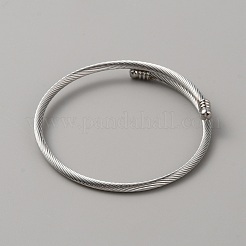 304 Edelstahl Rundseil Kette Manschette Armreif für Damen&nbsp;LS-BJEW-WH0020-36P