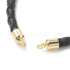 Fabrication de bracelets en cuir tressé rond de 3 mm&nbsp;AJEW-JB01542-01