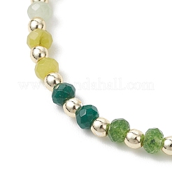 Pulseras elásticas con cuentas de jade natural de Malasia teñido y hematita sintética para mujer&nbsp;BJEW-JB13069-03