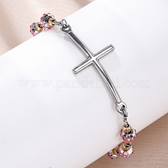 201 bracelets à maillons en acier inoxydable&nbsp;BJEW-A032-02GP-01