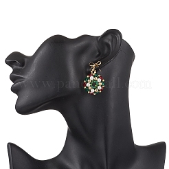 Weihnachtskranz Glasperlen Armbänder & Anhänger Halsketten & Ohrstecker Sets&nbsp;SJEW-MZ00013