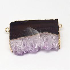 Natürlicher druzy Amethyst verbindet Steckverbinder&nbsp;G-G895-12G